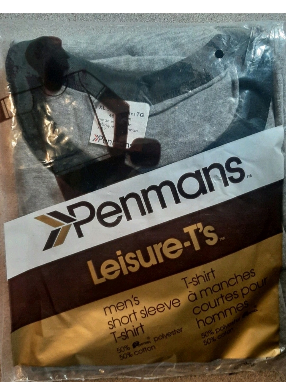 Vintage Penmans Leisure T's Short Sleeve XL Gray
